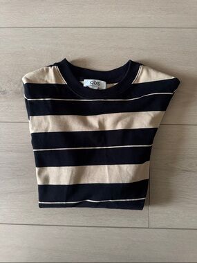 🔥COS Deal 🔥 women’s Black and Beige Striped T-shirt